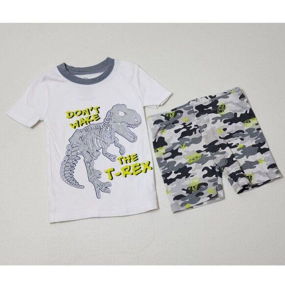 Members Mark T-rex dinosaur pajamas Shorts & Short Sleeve Shirt Size 3T - Picture 1 of 5